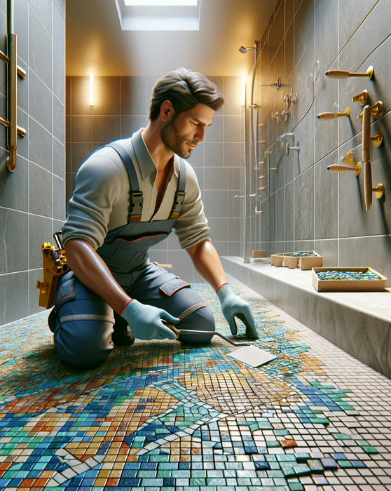 Shower/Floor - Mosaic Ceramic Tile w/grout and Thin set (per Square Foot) ($20/SF Allowance) (Price includes installation!)