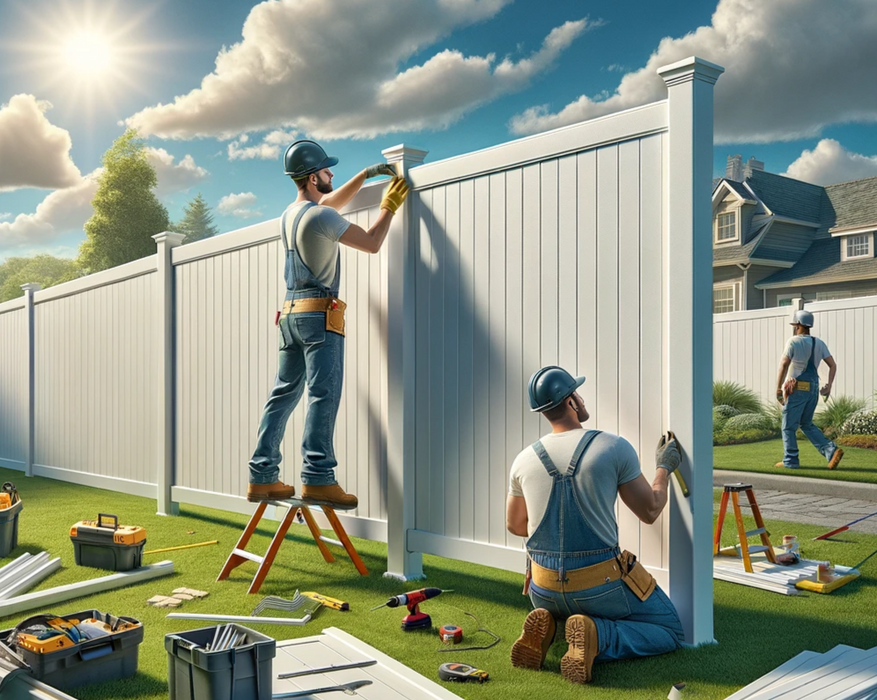 Fencing - Standard Vinyl Panel 6ft H x 8ft W - per Panel (Price includes installation!)